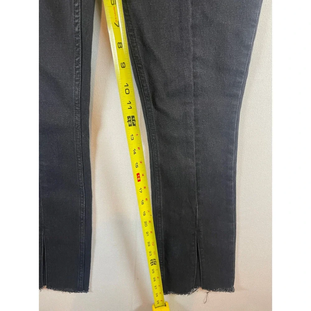 Abercrombie & Fitch Curve Love The Skinny High‎ Rise Split Hem Black Jeans 25 0S